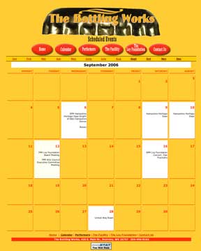 The Bottling Works Calendar